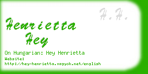 henrietta hey business card